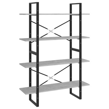 vidaXL Bibliothèque 4 étagères gris béton 100x30x140 cm en bois d'ingénierie
