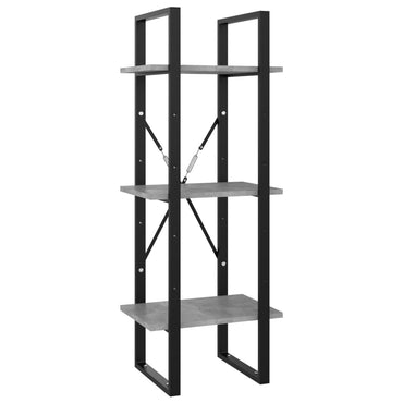 vidaXL Bücherregal 3 Fächer Betongrau 40x30x105 cm Holzwerkstoff