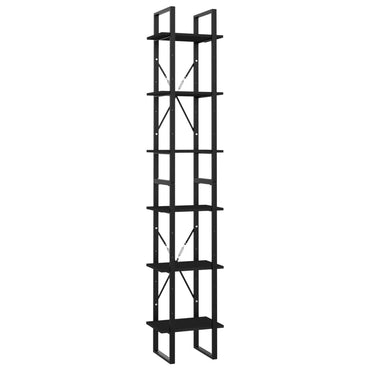 vidaXL Bücherregal 6 Fächer Schwarz 40x30x210 cm Holzwerkstoff