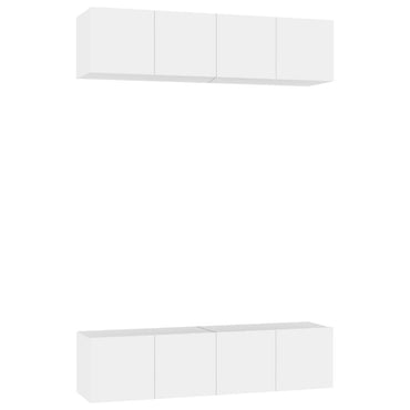 vidaXL Meubles TV 4 pcs Blanc 60x30x30 cm Bois d'ingénierie