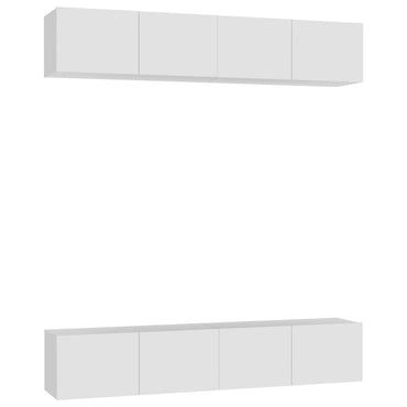 vidaXL Meubles TV 4 pcs Blanc 80x30x30 cm Bois d'ingénierie
