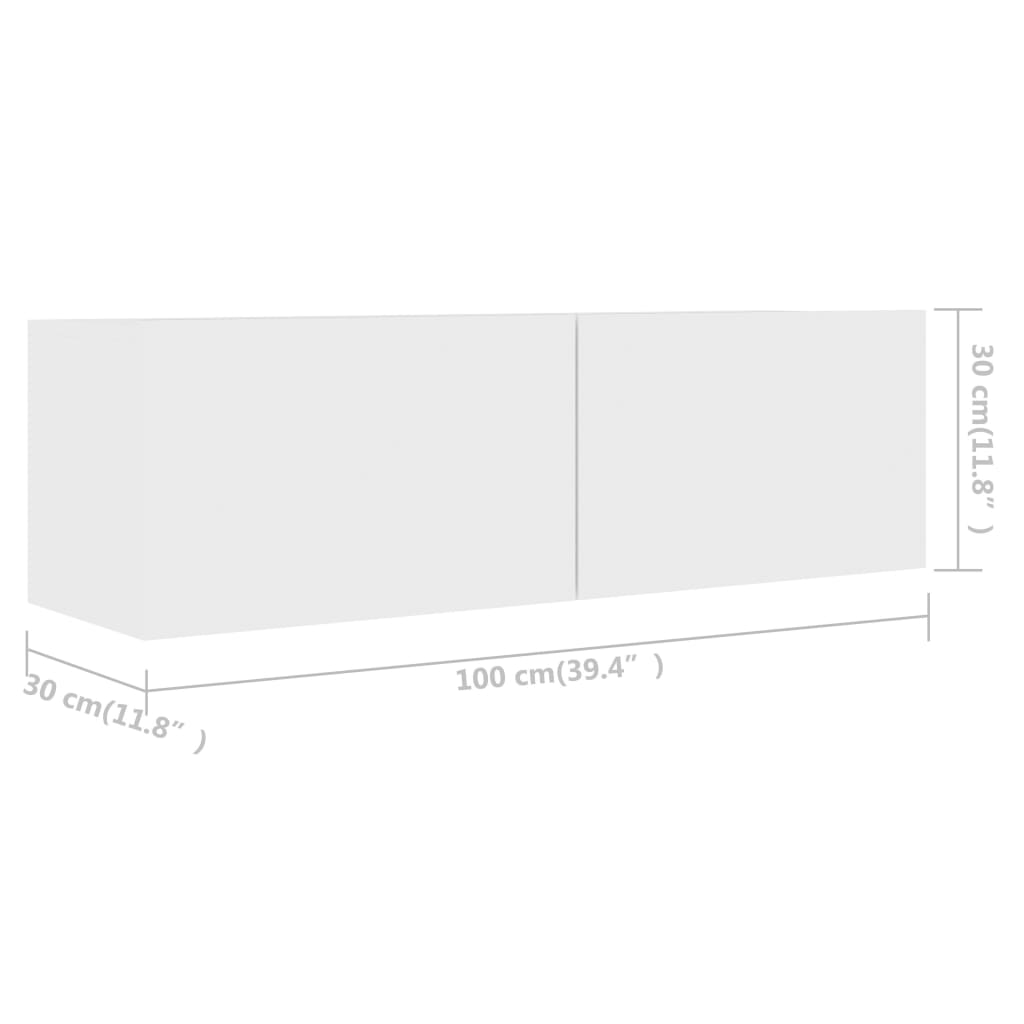 vidaXL Meubles TV 4 pcs Blanc 100x30x30 cm Bois d'ingénierie