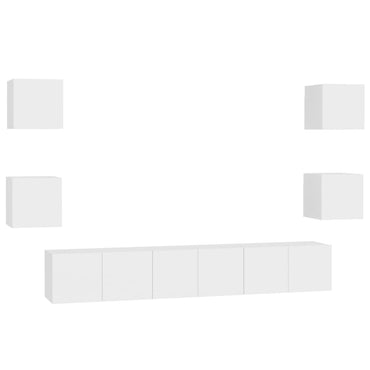 vidaXL Ensemble de 7 meubles TV blanc en bois d'ingénierie