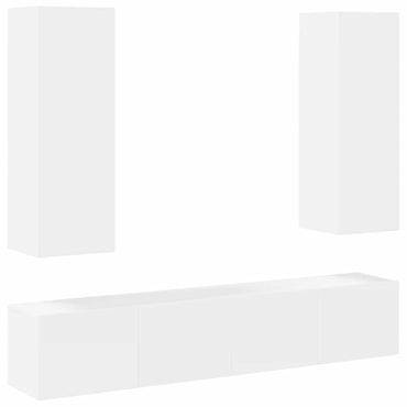vidaXL Ensemble de meubles TV 4 pcs Blanc Bois d'ingénierie