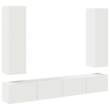 vidaXL Ensemble de meubles TV 4 pcs Blanc Bois d'ingénierie