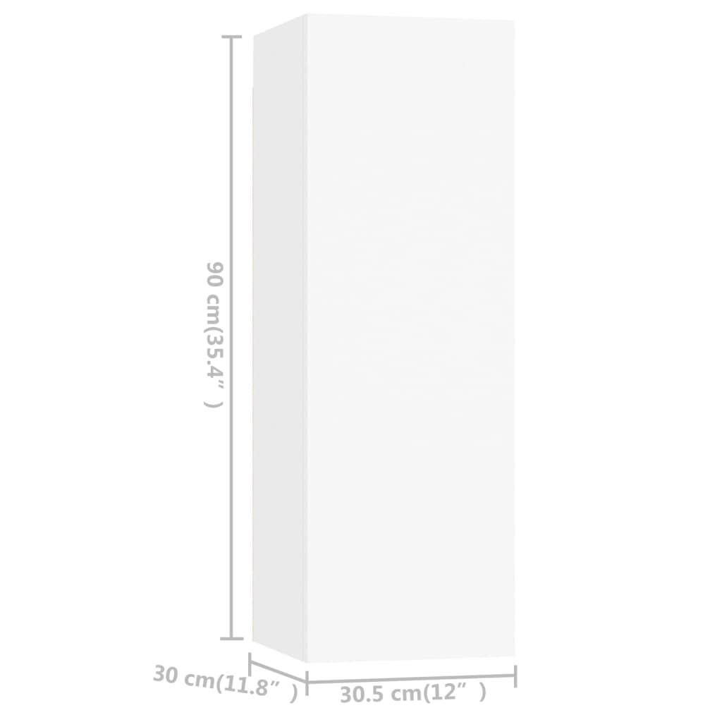 vidaXL Meuble TV 3 pièces Blanc Bois d'ingénierie