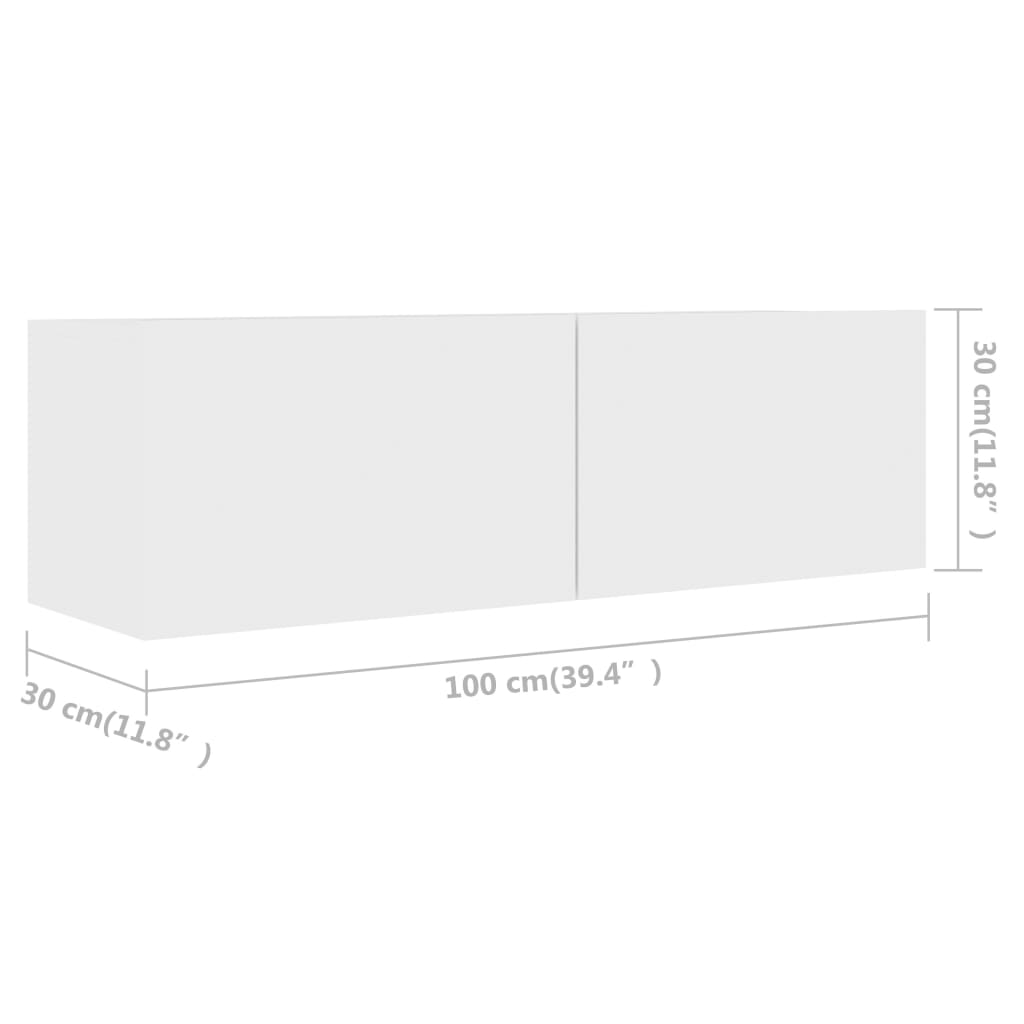 vidaXL Ensemble de 4 meubles TV Blanc Bois d'ingénierie