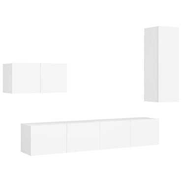 vidaXL Ensemble de 4 meubles TV Blanc Bois d'ingénierie