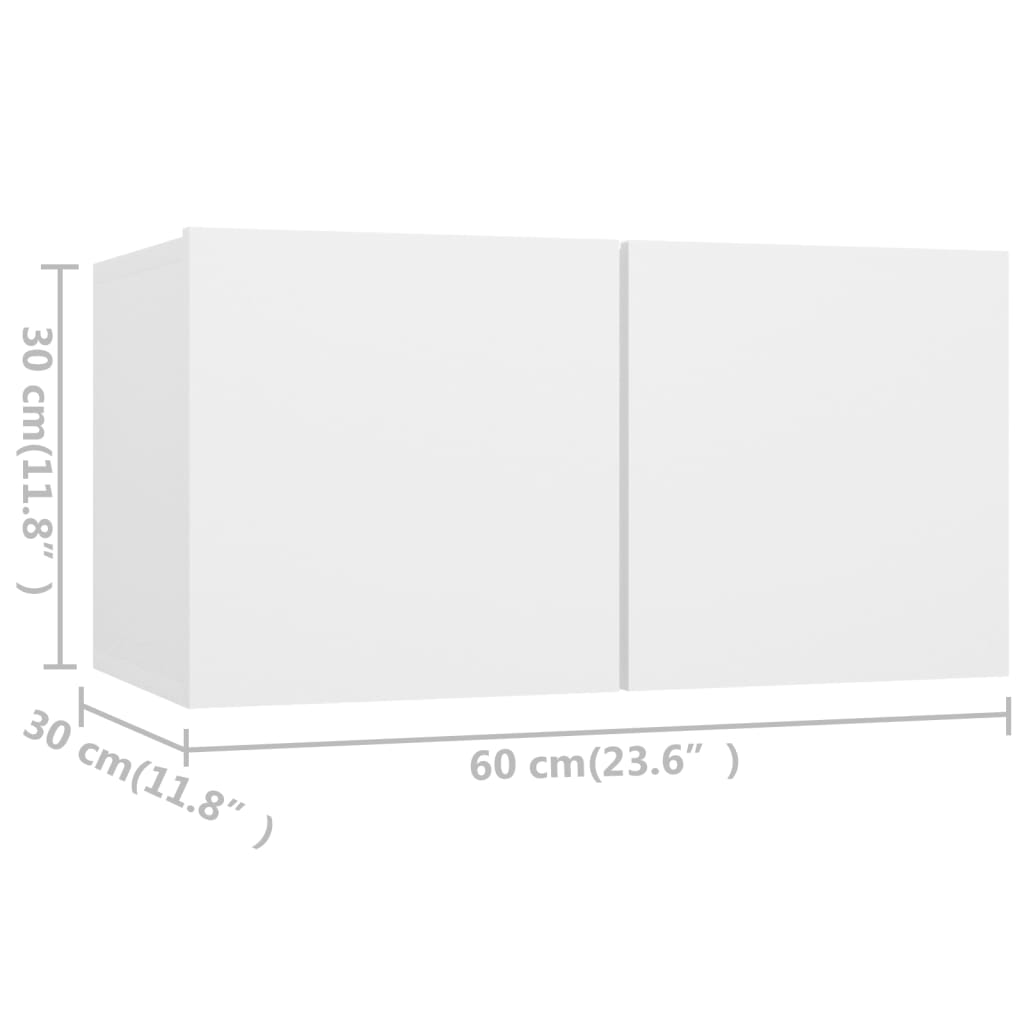vidaXL Ensemble de 4 meubles TV Blanc Bois d'ingénierie