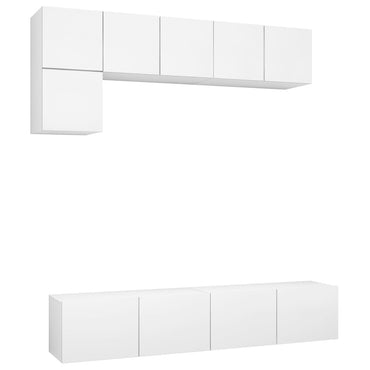 Ensemble de 5 meubles TV vidaXL blanc en bois d'ingénierie