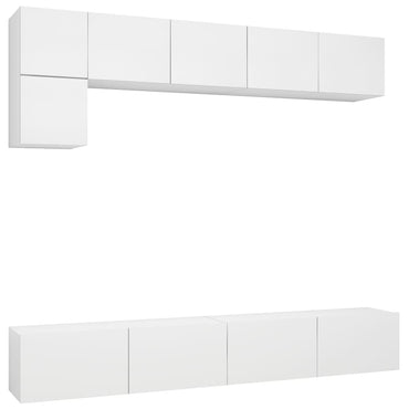 Ensemble de 5 meubles TV vidaXL blanc en bois d'ingénierie