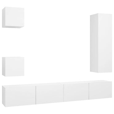 Ensemble de 5 meubles TV vidaXL blanc en bois d'ingénierie
