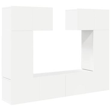 vidaXL Meuble TV 6 pièces blanc en bois d'ingénierie