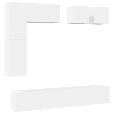 vidaXL Meuble TV 8 pcs blanc bois d'ingénierie