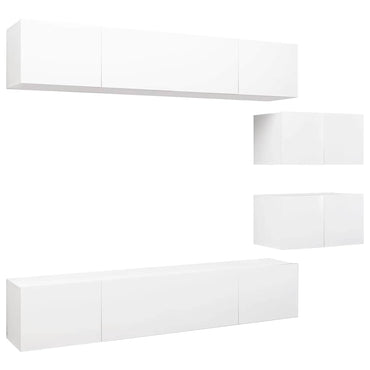 vidaXL Meuble TV 6 pièces blanc en bois d'ingénierie