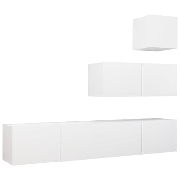 vidaXL Ensemble de meubles TV 4 pcs Blanc Bois d'ingénierie