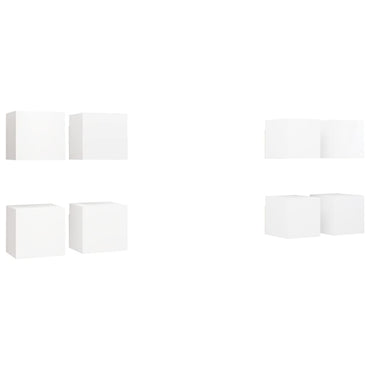 vidaXL Meubles TV muraux 8 pcs Blanc 30,5x30x30 cm