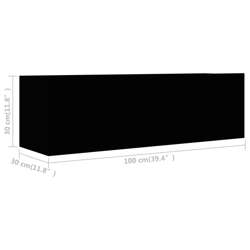 vidaXL 2-tlg. TV-Schrank-Set Schwarz Holzwerkstoff