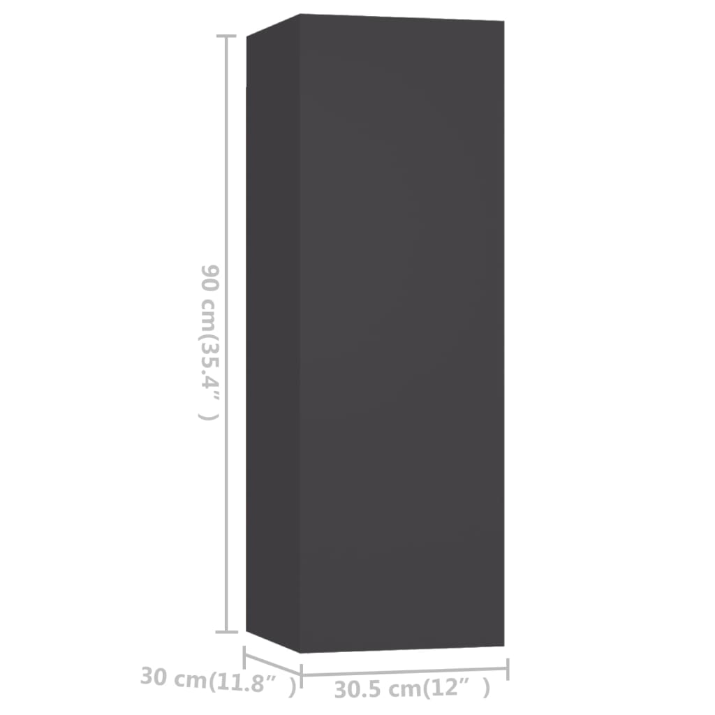 vidaXL 4-tlg. TV-Schrank-Set Grau Holzwerkstoff