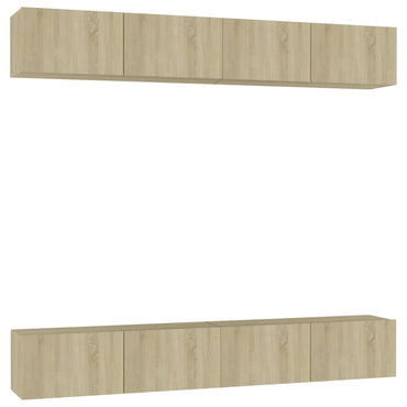 vidaXL Meubles TV 4 pcs Chêne Sonoma 100x30x30 cm Bois d'ingénierie