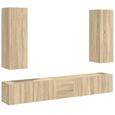 vidaXL Meuble TV 5 pièces Bois d'ingénierie Chêne Sonoma