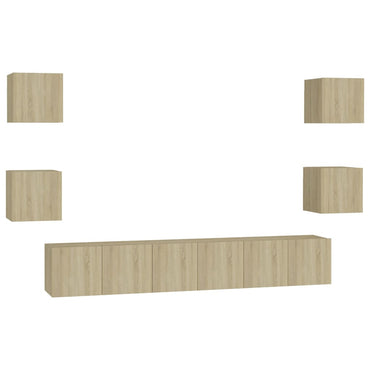 vidaXL Ensemble de meubles TV 7 pcs Bois d'ingénierie chêne sonoma