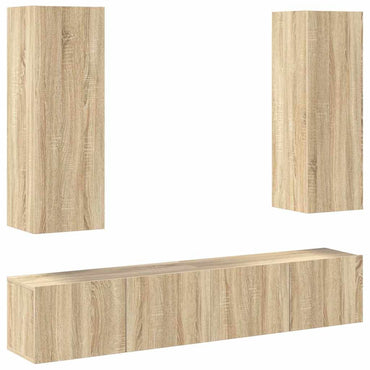 vidaXL Meuble TV 4 pcs Aggloméré Chêne Sonoma