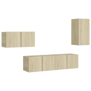 vidaXL Meuble TV 4 pcs Aggloméré Chêne Sonoma