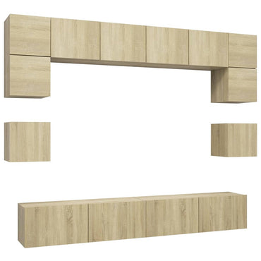 vidaXL Ensemble de 8 meubles TV Chêne Sonoma Bois d'ingénierie