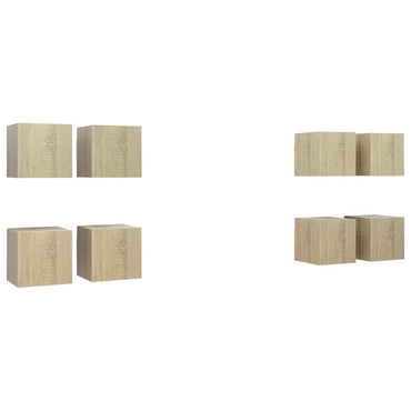 vidaXL Meubles muraux de télévision 8 pcs Chêne Sonoma 30,5x30x30 cm