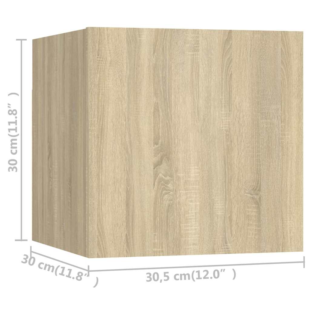 vidaXL Meubles muraux de télévision 8 pcs Chêne Sonoma 30,5x30x30 cm
