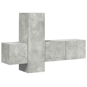 vidaXL Meuble TV 3 pcs. Gris béton Bois d'ingénierie