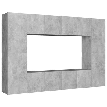 vidaXL Meuble TV 8 pcs Gris béton Aggloméré