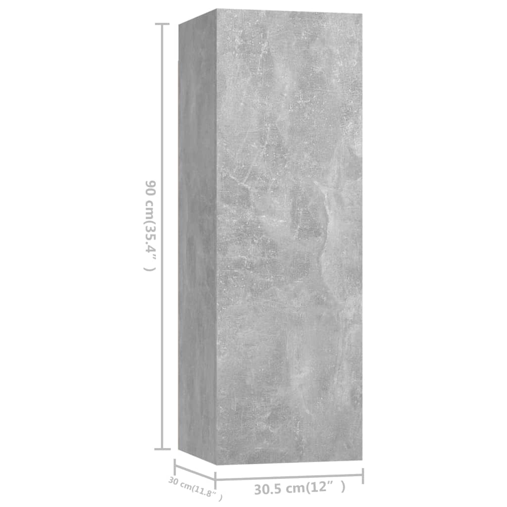 vidaXL Meuble TV 5 pcs Gris béton Aggloméré