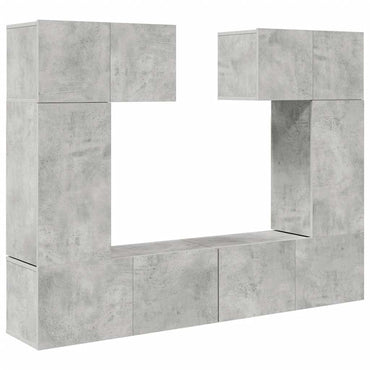 vidaXL Ensemble meuble TV 6 pcs Gris béton Aggloméré