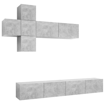 vidaXL Meuble TV 7 pcs Bois d'ingénierie Gris béton