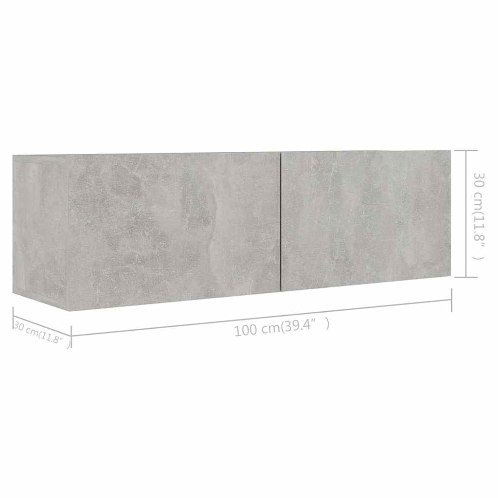 vidaXL Ensemble meuble TV 6 pcs Gris béton Aggloméré