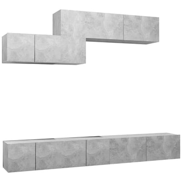 vidaXL Ensemble meuble TV 6 pcs Gris béton Aggloméré