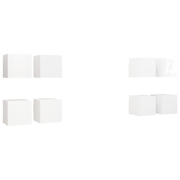 Meubles TV muraux vidaXL 8 pcs Blanc brillant 30,5x30x30 cm