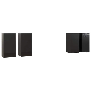 vidaXL Meubles TV 4 pcs Noir brillant 30,5x30x60 cm Bois d'ingénierie