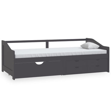 vidaXL Tagesbett 3-Sitzer mit Schubladen Grau Kiefernholz 90x200 cm