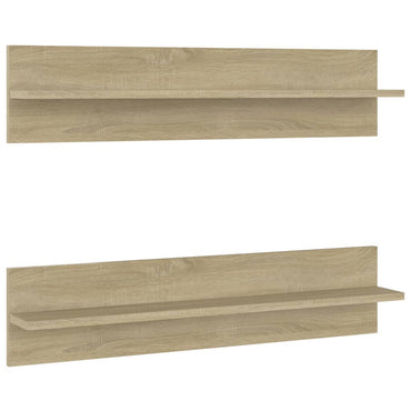 vidaXL Wandregale 2 Stk. Sonoma-Eiche 80x11,5x18 cm Holzwerkstoff