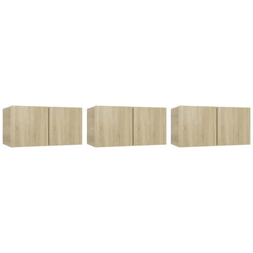 vidaXL Meubles TV muraux 3 pcs Chêne Sonoma 60x30x30 cm