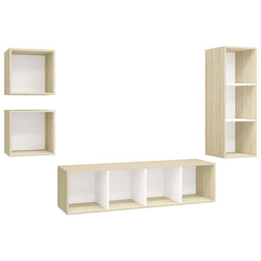 vidaXL Meuble TV 4 pcs Chêne Sonoma Aggloméré