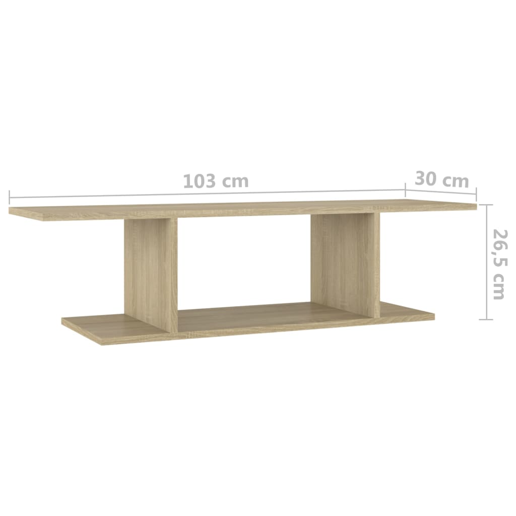 Meuble TV mural vidaXL chêne Sonoma 103x30x26,5 cm