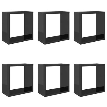 vidaXL Étagères cubes 6 pcs Gris brillant 30x15x30 cm