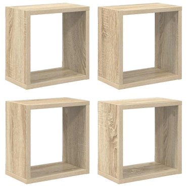 vidaXL Étagères cubes 4 pcs Chêne Sonoma 26x15x26 cm