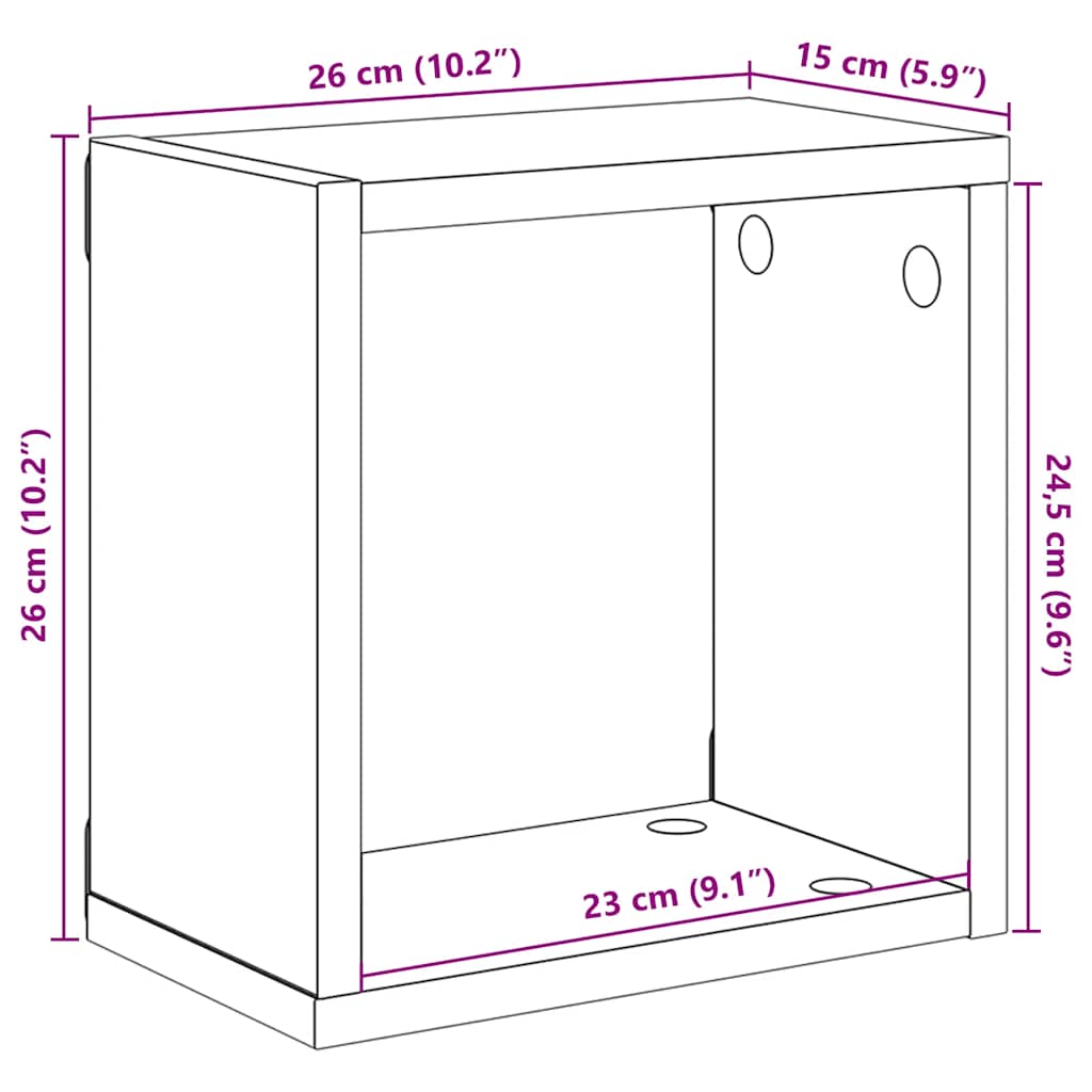 vidaXL Étagères cubes 6 pcs. Blanc brillant 26x15x26 cm