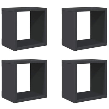 vidaXL Étagères cubes 4 pcs Gris 22x15x22 cm