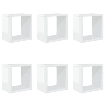 vidaXL Étagères cubes 6 pcs Blanc brillant 22x15x22 cm